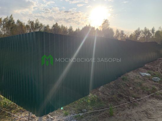 Фото забора из профнастила на 10 соток, Истринский р-н, г. Дедовск